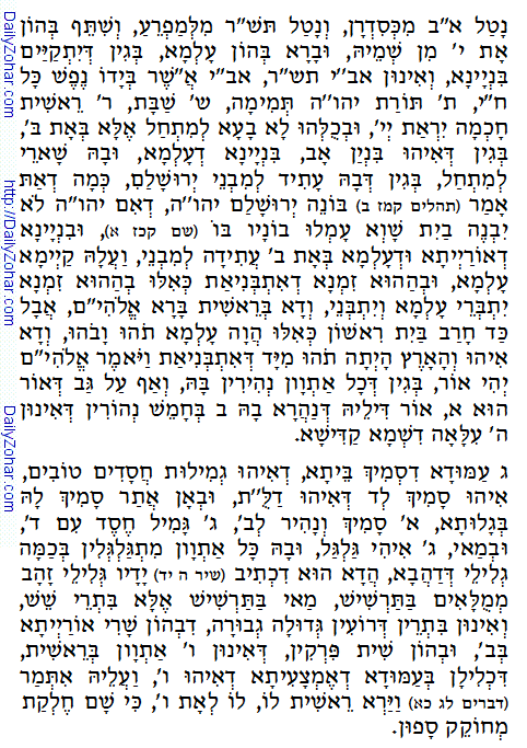 Daily Zohar -73. Scanning from right to left top to bottom Holy Zohar text. Daily Zohar -73.