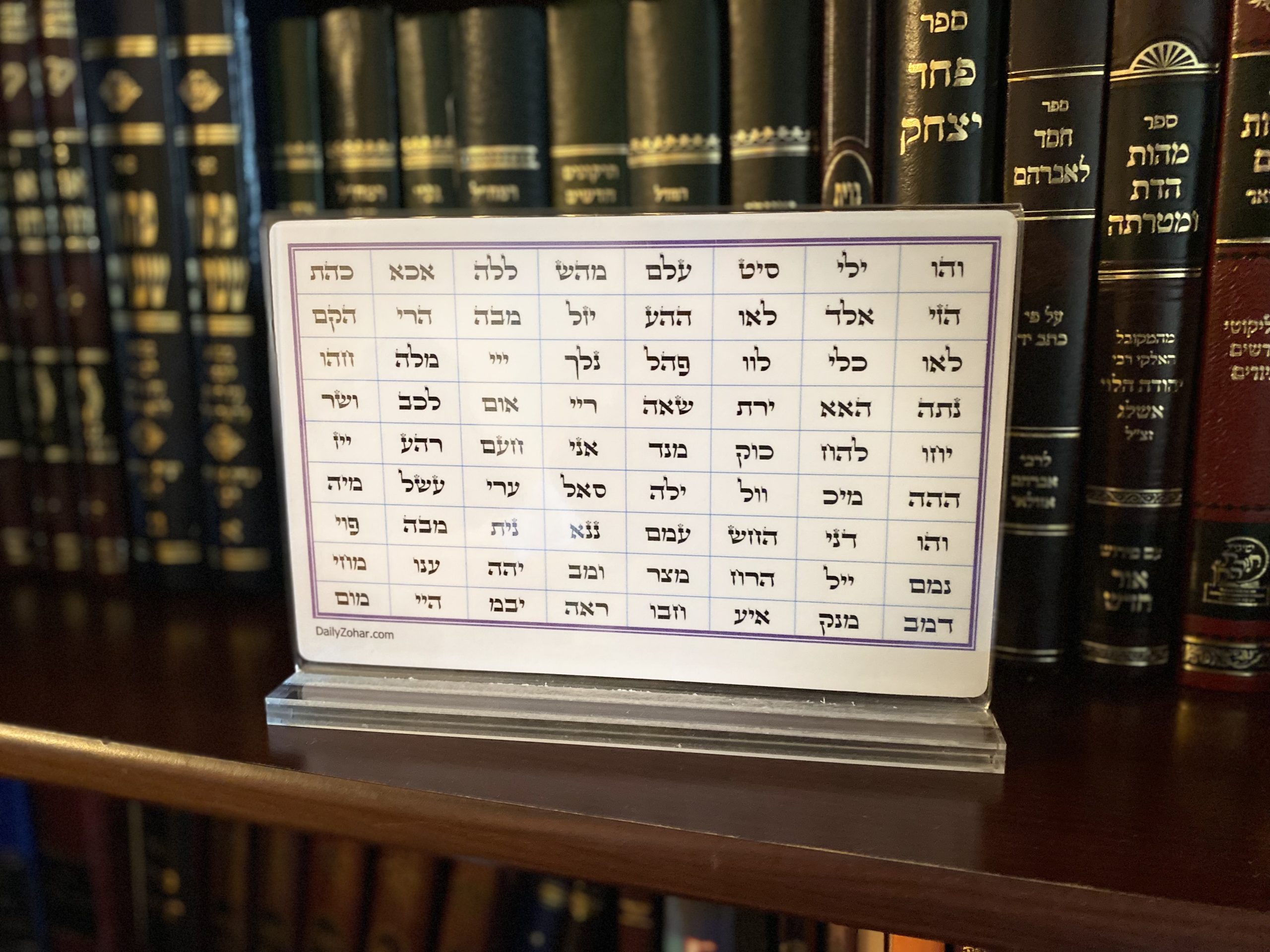 72 names in a clear stand