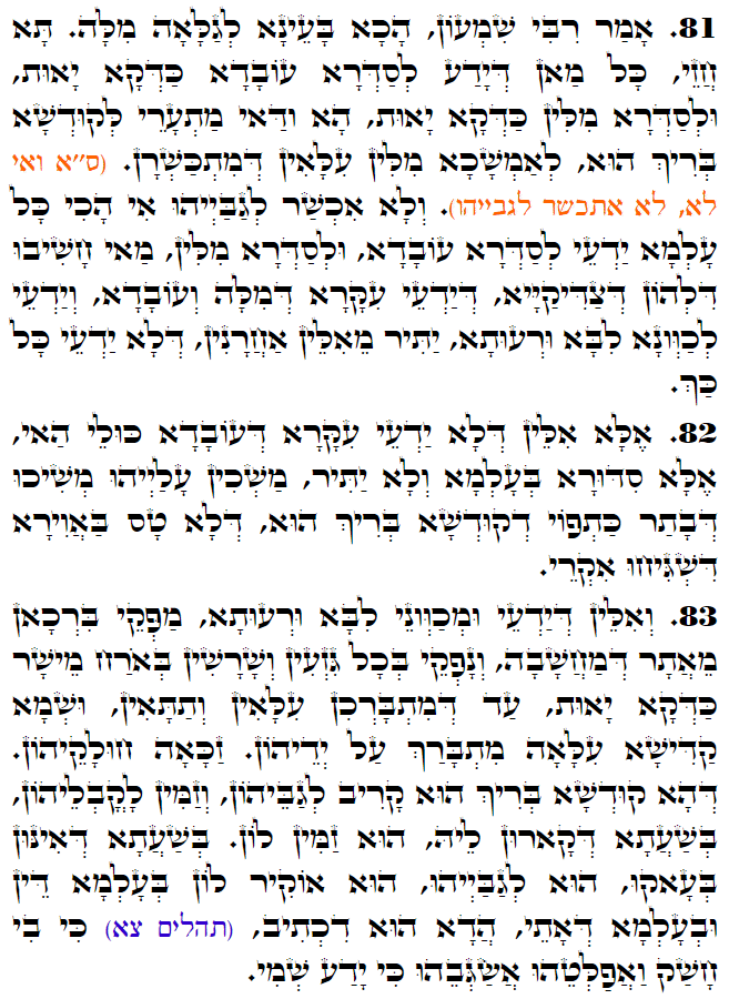 Daily Zohar -3083 Scanning from right to left top to bottom Holy Zohar text. Daily Zohar -3083